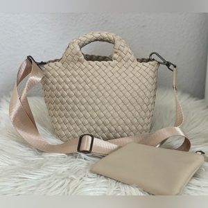 NAGHEDI ST. BARTH’S PETITE Crossbody Tote with Removable Pouch- ECRU